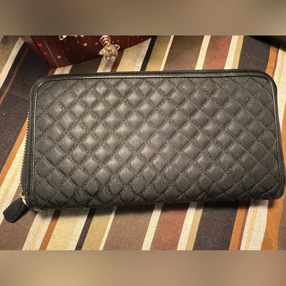 PRADA Tessuto Quilted Nylon Zip-Around Wallet w/COA